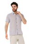 Men's Slub Collar Short Sleeve Single Flato Shirt - 4510