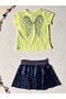 1-10 Years Old Angel Angel Wing Stone T-Shirt Shiny Lined Skirt Summer Daily Special Day Girl's Suit - 2