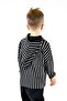 Black Combed Cotton Harem + Black and White Striped Hooded Sweat - 4