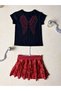 1-10 Years Old Angel Angel Wing Stone T-Shirt Shiny Lined Skirt Summer Daily Special Day Girl's Suit - 2