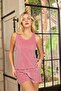 Aydoğan Women's Pajama Set with Velvet Straps Shorts - 2