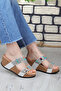 Gj Giorgia Wedge Heel Stone Detailed Comfortable Women's Slippers