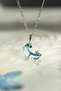 Blue Moon Butterfly Necklace with Steel Stone Detail