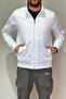 Men's Zippered Seasonal Jacket Single Top Reu-9114 White - 2