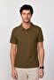 Men's Regular Fit Comfortable Cut 100% Cotton Plain Pique Dark Mink Polo Neck T-Shirt - 4