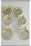 Butterfly Decorative 6-Piece Silver Color Macarons Turkish Delights Coffee Side Presentation - 3