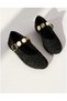 Women's Black Daily Ballerina Strappy Adjustable Buckle Tweed Fabric Lightweight Comfortable Shoes