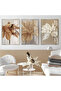 Hari̇kabi̇rev | Soft | Orange-White Flower Combination (Orange) | Framed Glass Table 3 Pieces Vertical