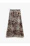 Midi-length A-line leopard print skirt. - 4
