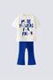 Girl's Floral Patterned Cotton Flared Leggings Bottom Set