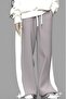 Men's Gray Side Piece White Summer Baggy Loose Leg Sweatpants - 2