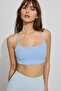 Women's Baby Blue Rope Strap Cotton Crop Bustier Top