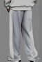 Men's Gray Side Piece White Summer Baggy Loose Leg Sweatpants - 7