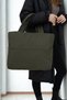 Women's Khaki Color Fabric Zippered Waterproof Puff Bag Makeup Bag - 5