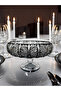 Cut Crystal Round Feet Cut Crystal Serving Bowl - Black Salad Bowl / 28cm