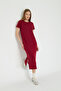 Women's Burgundy Basic Summer Dress Containing Modal Fabric Soft Texture