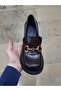 Women's Thick Heel Buckle Daily Loafer Shoes - 3