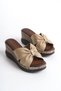 Mila; Cream-Nude, 7.5 cm Wedge Heeled Women's Slippers - 4