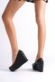 Romano; Black Leather, Wedge Heeled Shoes (Read the Description of Slim Fit Product) - 4