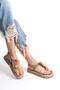 Rose; Mink, Rope String Non-Slip Sole Sandals