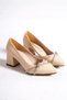 Alice; Cream Satin, non-tarnishing Stone Detailed 6 Cm Heeled Shoes - 3