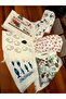 6-Piece Kitchen Towel Set 40X60 Cm., Illustrated Printed Towel, Patterned Cream Kitchen Towel Drying Cloth - 2