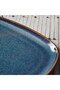 GLADELIG Stoneware Plate Blue 31x19 cm Unique Glazed Finish - 3