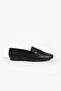 Zaga black genuine leather women's ballet flats