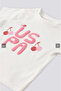 U.S.Polo Assn. Usb1970 Cream Girl's 2-Piece Set - 3