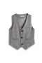 Grey Herringbone Waistcoat And Pant Set With Shirt And Tie - 4
