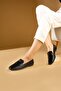 Zaga black genuine leather women's ballet flats - 3