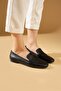 Zaga black genuine leather women's ballet flats - 4