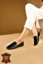 Zaga black genuine leather women's ballet flats - 2