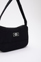 Black U11 Single Zipper Compartment Daily Sports Baguette Canvas Fabric Women's Hand and Shoulder Bag B:16 E: 26 - 8
