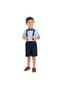 Blue Shorts And Braces Set With Shirt And Bow Tie