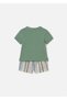Baby Boy Polo Collar T-Shirt Shorts Set Green 1217 - 2
