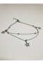 1. Grade Quality 316L Steel Anklet, Double Chain with Star Figure Model No 9