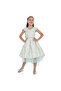 Mint Green/Gold Jacquard High Low Tail Dress With Tulle Mesh