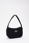 Black U11 Single Zipper Compartment Daily Sports Baguette Canvas Fabric Women's Hand and Shoulder Bag B:16 E: 26 - 4