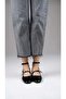 Patent Leather Open Back Square Toe Short Heel Daily Comfortable Ballerina Women's Heeled Shoes - 4