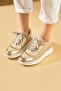 Afrid Beige Straw-Skin Women's Sneakers - 2