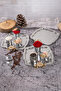 3-Piece Luxury Silver Tray with White Daisy Flower Design, Stainless Steel Tea, Coffee, Serving Presentation Tray - 2
