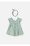 Baby Girl Buttoned Dress with Headband Mint 1866 - 3