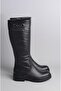 Seç 1013 Genuine Leather Women's Riding Boots Black - 2