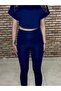 Diving Fabric High Waist Tight Leg Sports Leggings - 2