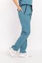 Unisex Women Men Cool Petrol Blue Lycra Doctor Nurse Hospital Scrubs Uniform Set - 6