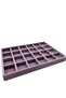 Domestic Production Suede Fabric Lilac Color 34 Cm / 24 Cm 24 Compartment Inside Drawer Jewelry Stand - 2
