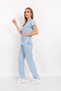 Baby Blue Lycra Unisex Doctor Nurse Hospital Scrubs Uniform Set - 3