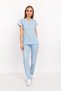 Baby Blue Lycra Unisex Doctor Nurse Hospital Scrubs Uniform Set