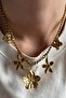 Golden Flowers Steel Necklace - 3